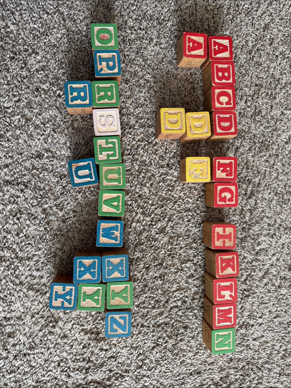 31 Classic Wooden Alphabet Blocks - Multicolor Kids Toy
